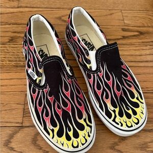 Vans Flame Design Slip-On Shoes